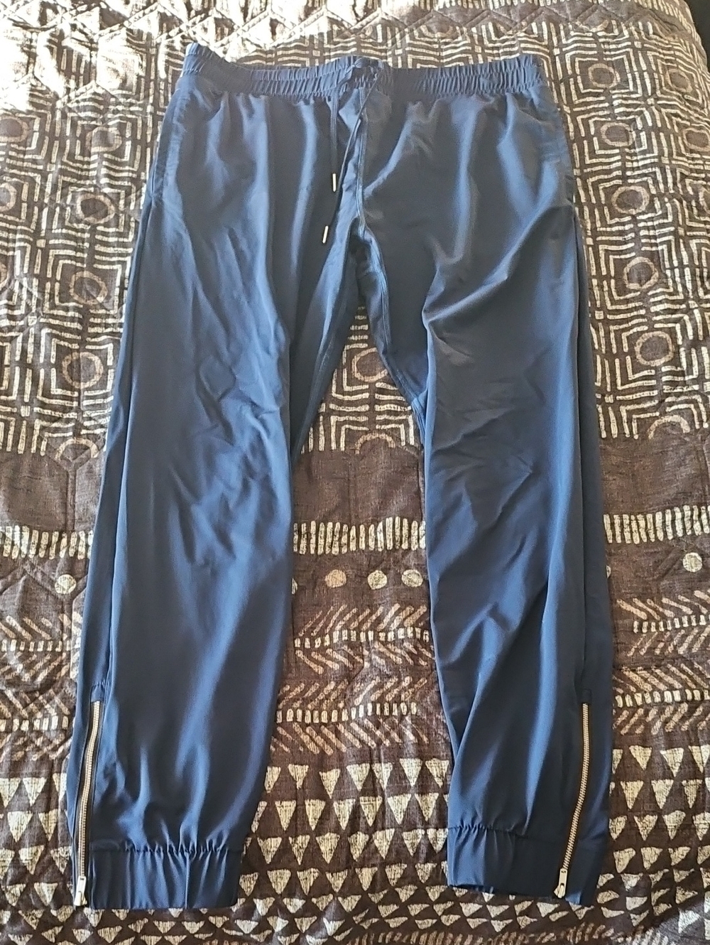 ZYIA Ladies Navy Blue Jogger Pants with Ankle Zippers